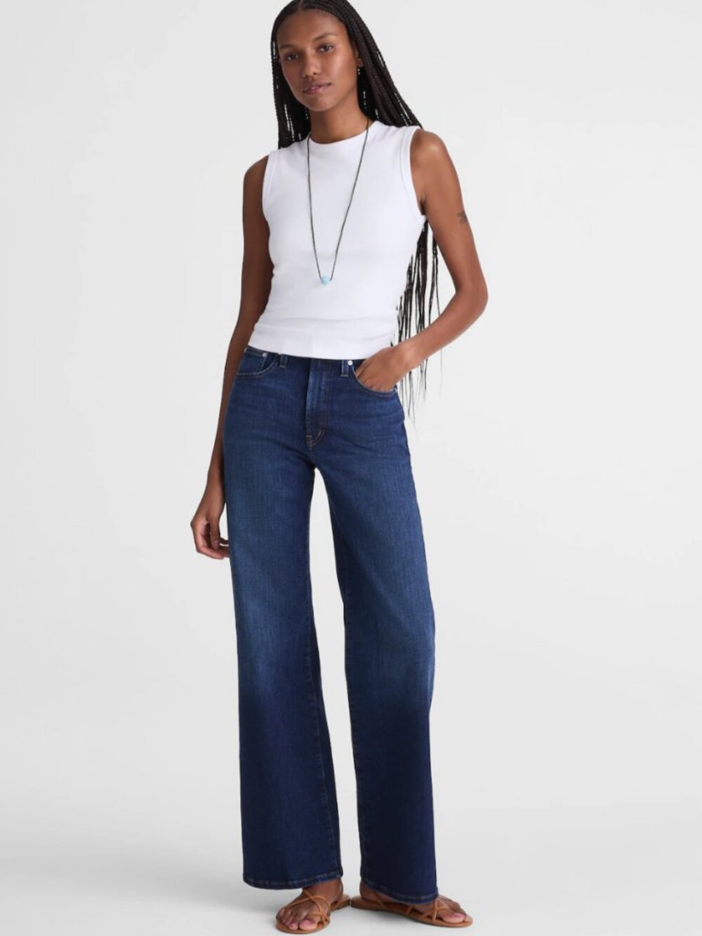 Madewell The Wide Leg Jeans Medium Wash Stretch 26 Elastane
